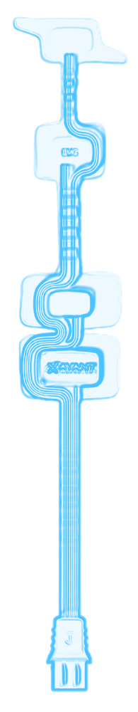 Blueprint illustration of the Xavant EMG electrode