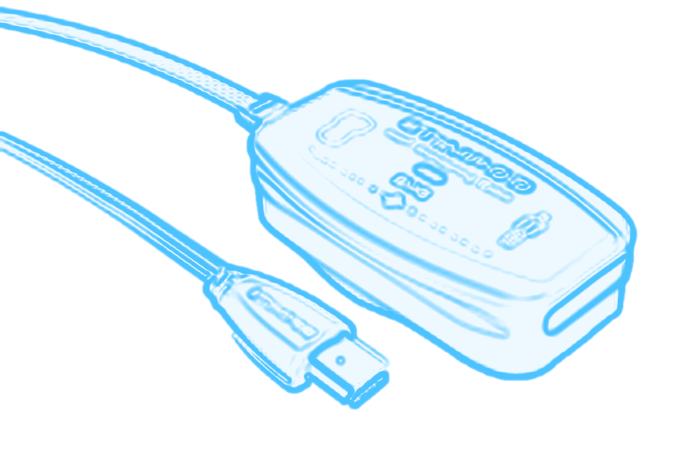 Blueprint illustration of the Xavant EMG patient cable