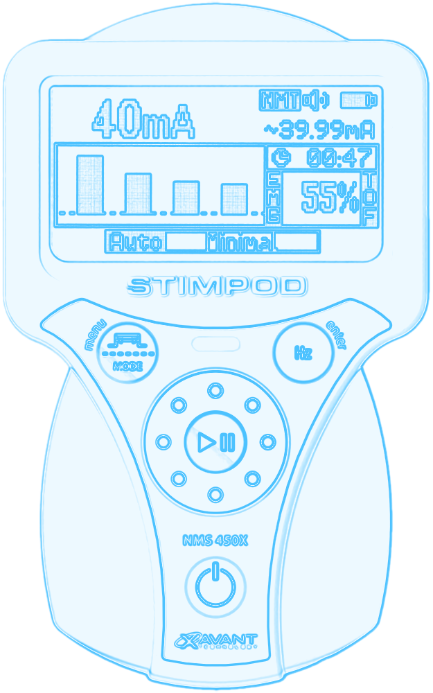 Blueprint illustration of the STIMPOD NMS450X monitor