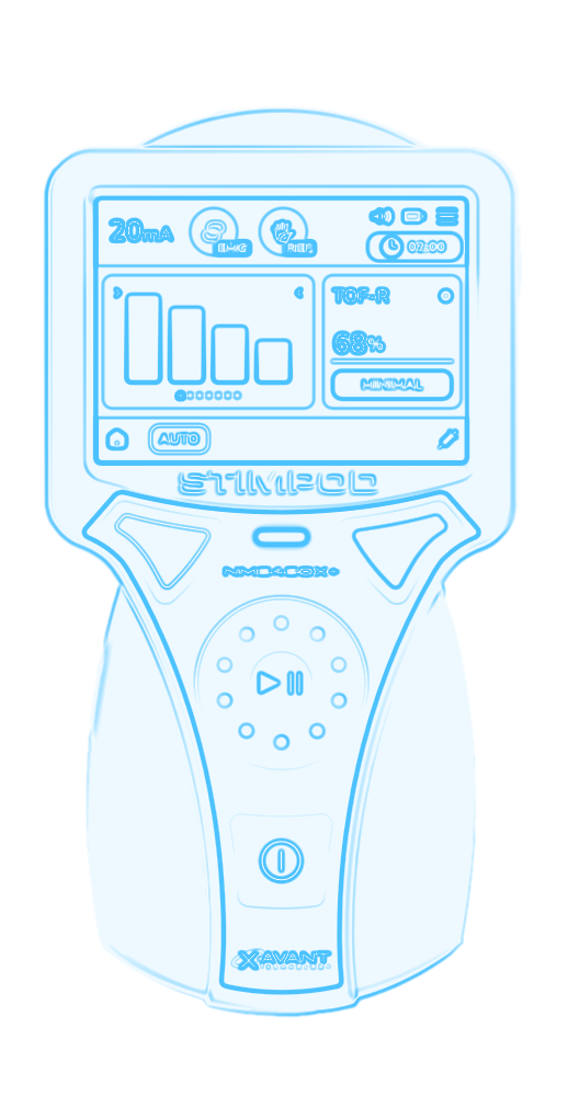 Blueprint illustration of the STIMPOD NMS450X+ monitor